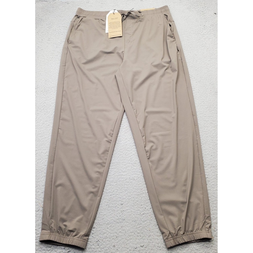 Avalanche Track pants Mens L Brown Stretch Casual Drawstring Waist Tapered‎ Leg